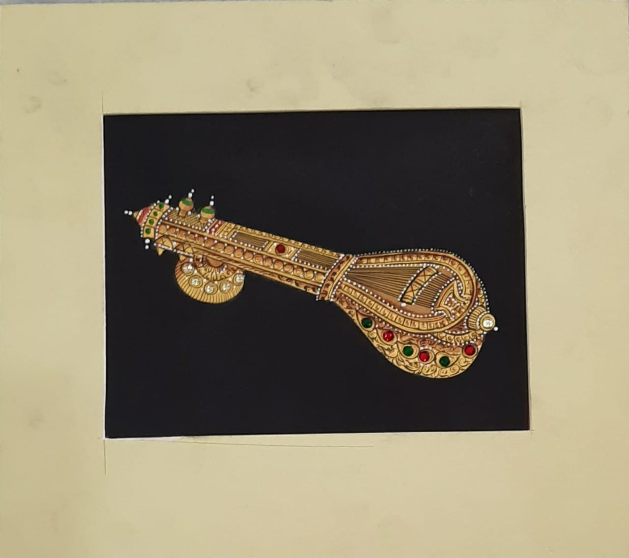 Veena Tanjore Painting Size 8×10″