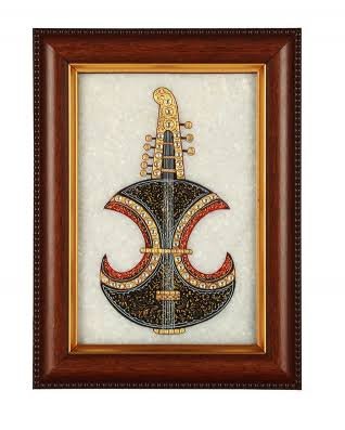 Marble Guitar Tanjore Painting Size 10×12″